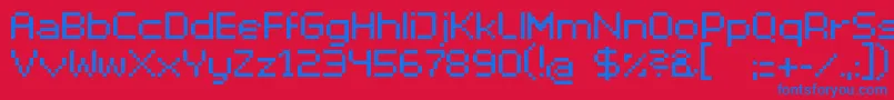 フォントSuperhelex – 赤い背景に青い文字