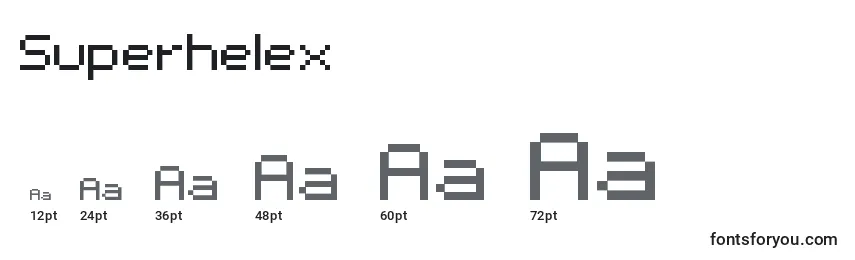 Размеры шрифта Superhelex