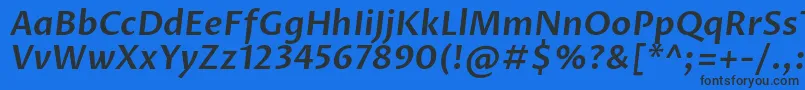 ProzalibreSemibolditalic Font – Black Fonts on Blue Background