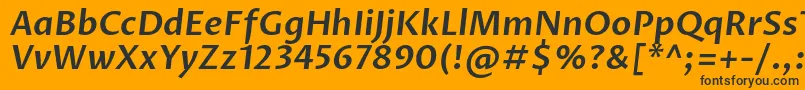 Шрифт ProzalibreSemibolditalic – чёрные шрифты на оранжевом фоне