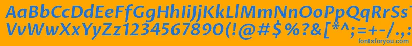 ProzalibreSemibolditalic Font – Blue Fonts on Orange Background