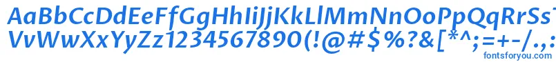 Шрифт ProzalibreSemibolditalic – синие шрифты на белом фоне