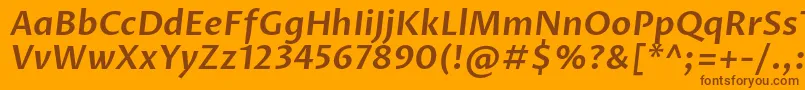 ProzalibreSemibolditalic Font – Brown Fonts on Orange Background