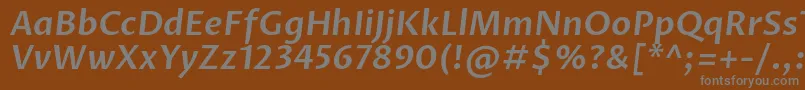 ProzalibreSemibolditalic Font – Gray Fonts on Brown Background