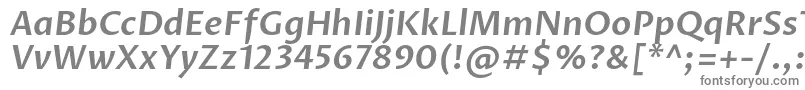 ProzalibreSemibolditalic-Schriftart – Graue Schriften auf weißem Hintergrund