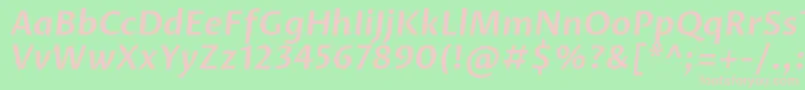 ProzalibreSemibolditalic Font – Pink Fonts on Green Background