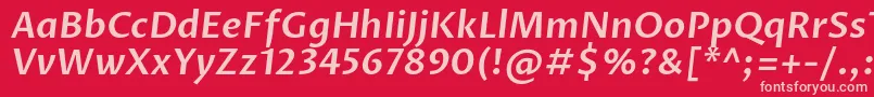 ProzalibreSemibolditalic Font – Pink Fonts on Red Background