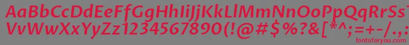 ProzalibreSemibolditalic Font – Red Fonts on Gray Background