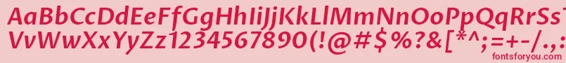 Шрифт ProzalibreSemibolditalic – красные шрифты на розовом фоне