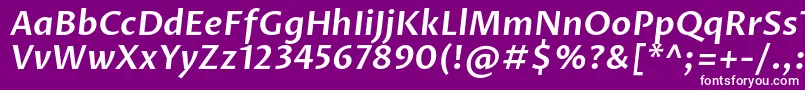 Czcionka ProzalibreSemibolditalic – białe czcionki na fioletowym tle