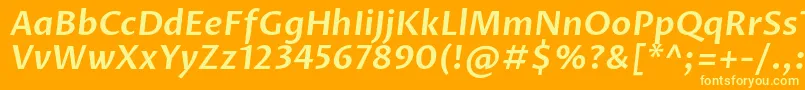 ProzalibreSemibolditalic Font – Yellow Fonts on Orange Background