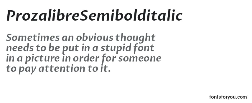 Review of the ProzalibreSemibolditalic Font