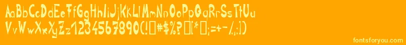 Circline2light-Schriftart – Gelbe Schriften auf orangefarbenem Hintergrund