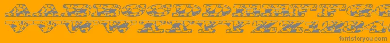 Bigspit-Schriftart – Graue Schriften auf orangefarbenem Hintergrund