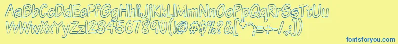 Vtcsundaykomixtalloutline Font – Blue Fonts on Yellow Background