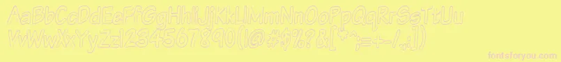 Vtcsundaykomixtalloutline Font – Pink Fonts on Yellow Background