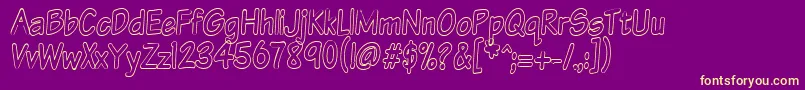 Vtcsundaykomixtalloutline Font – Yellow Fonts on Purple Background