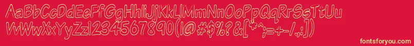 Vtcsundaykomixtalloutline Font – Yellow Fonts on Red Background