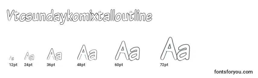 Размеры шрифта Vtcsundaykomixtalloutline