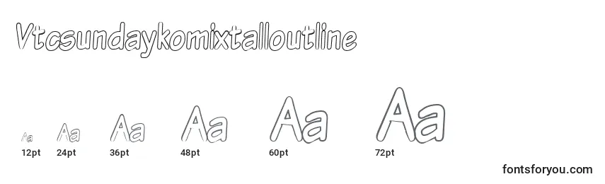 Größen der Schriftart Vtcsundaykomixtalloutline