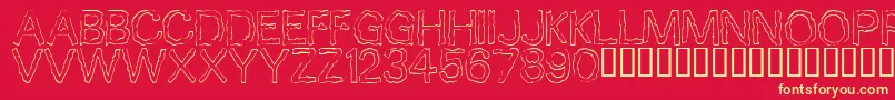 10 Font – Yellow Fonts on Red Background