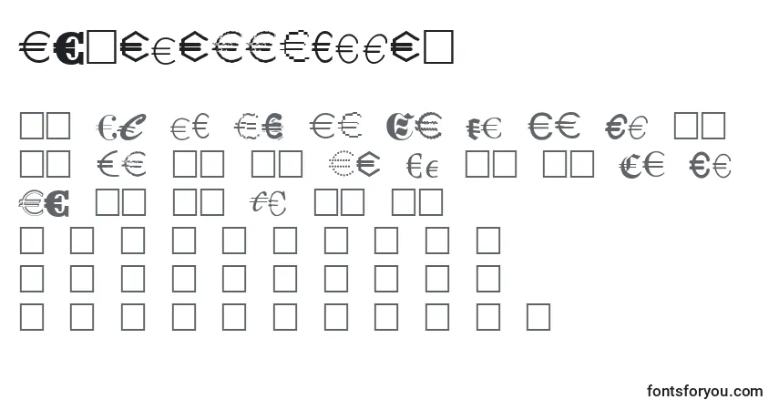 Шрифт EuroCollection – алфавит, цифры, специальные символы