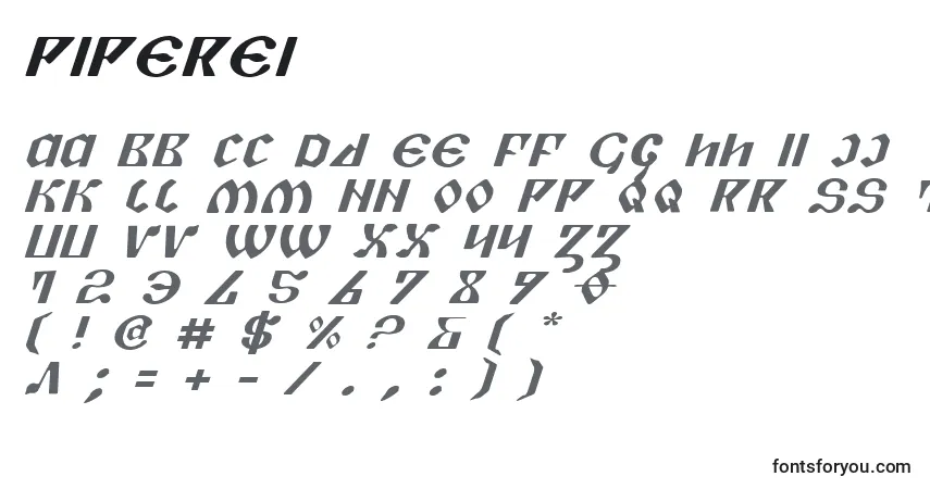 Schriftart Piperei – Alphabet, Zahlen, spezielle Symbole