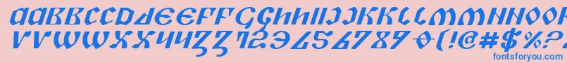 フォントPiperei – ピンクの背景に青い文字