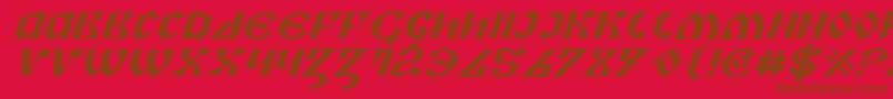 フォントPiperei – 赤い背景に茶色の文字
