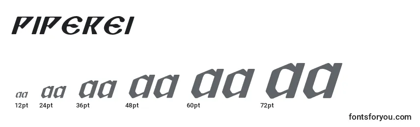 Размеры шрифта Piperei