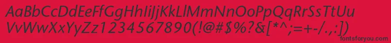 フォントStonesansstdMediumitalic – 赤い背景に黒い文字