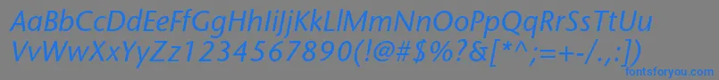 Шрифт StonesansstdMediumitalic – синие шрифты на сером фоне