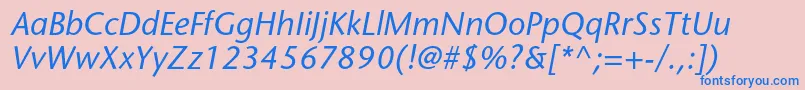 StonesansstdMediumitalic-fontti – siniset fontit vaaleanpunaisella taustalla