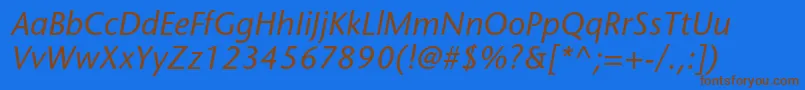 StonesansstdMediumitalic Font – Brown Fonts on Blue Background
