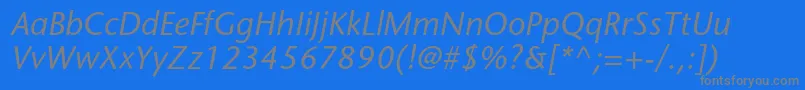 StonesansstdMediumitalic-Schriftart – Graue Schriften auf blauem Hintergrund