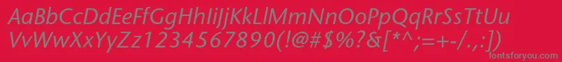 StonesansstdMediumitalic-Schriftart – Graue Schriften auf rotem Hintergrund