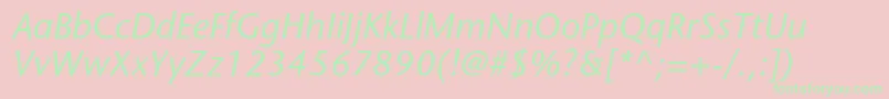 StonesansstdMediumitalic Font – Green Fonts on Pink Background