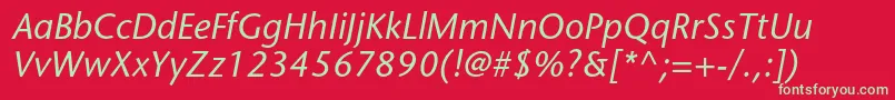 StonesansstdMediumitalic Font – Green Fonts on Red Background