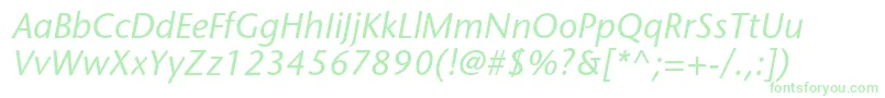 Шрифт StonesansstdMediumitalic – зелёные шрифты на белом фоне