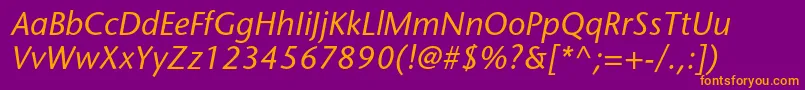StonesansstdMediumitalic-fontti – oranssit fontit violetilla taustalla