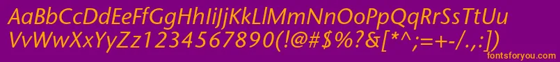 StonesansstdMediumitalic Font – Orange Fonts on Purple Background