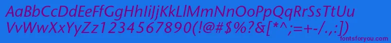 StonesansstdMediumitalic Font – Purple Fonts on Blue Background