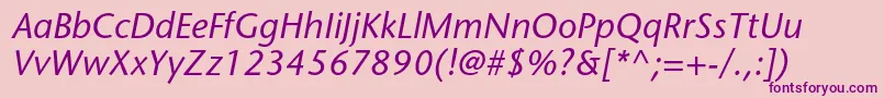 StonesansstdMediumitalic-fontti – violetit fontit vaaleanpunaisella taustalla
