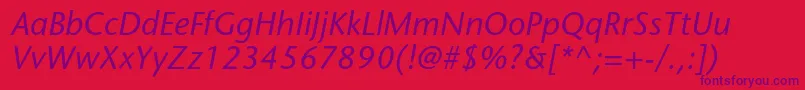 StonesansstdMediumitalic-Schriftart – Violette Schriften auf rotem Hintergrund