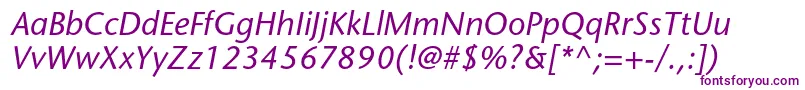 StonesansstdMediumitalic-fontti – violetit fontit valkoisella taustalla