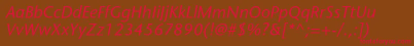 StonesansstdMediumitalic Font – Red Fonts on Brown Background