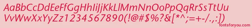 Шрифт StonesansstdMediumitalic – красные шрифты на розовом фоне