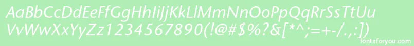 StonesansstdMediumitalic Font – White Fonts on Green Background