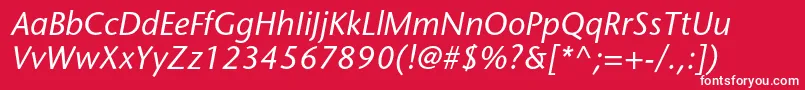 StonesansstdMediumitalic-fontti – valkoiset fontit punaisella taustalla