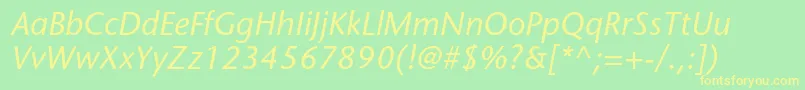 StonesansstdMediumitalic Font – Yellow Fonts on Green Background